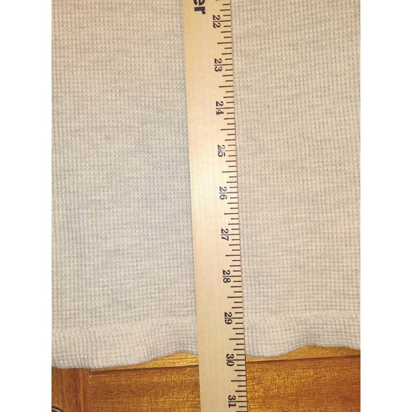 Vintage Thermal Waffle Knit Henley Shirt Heather Gray Cotton Blend - Size XL - Picture 7 of 7